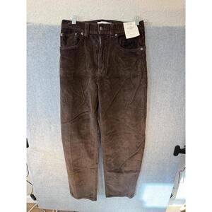 Madewell The Balloon Pant Corduroy Dark Carob Brown Sz 26 NWT NW861 Barrel